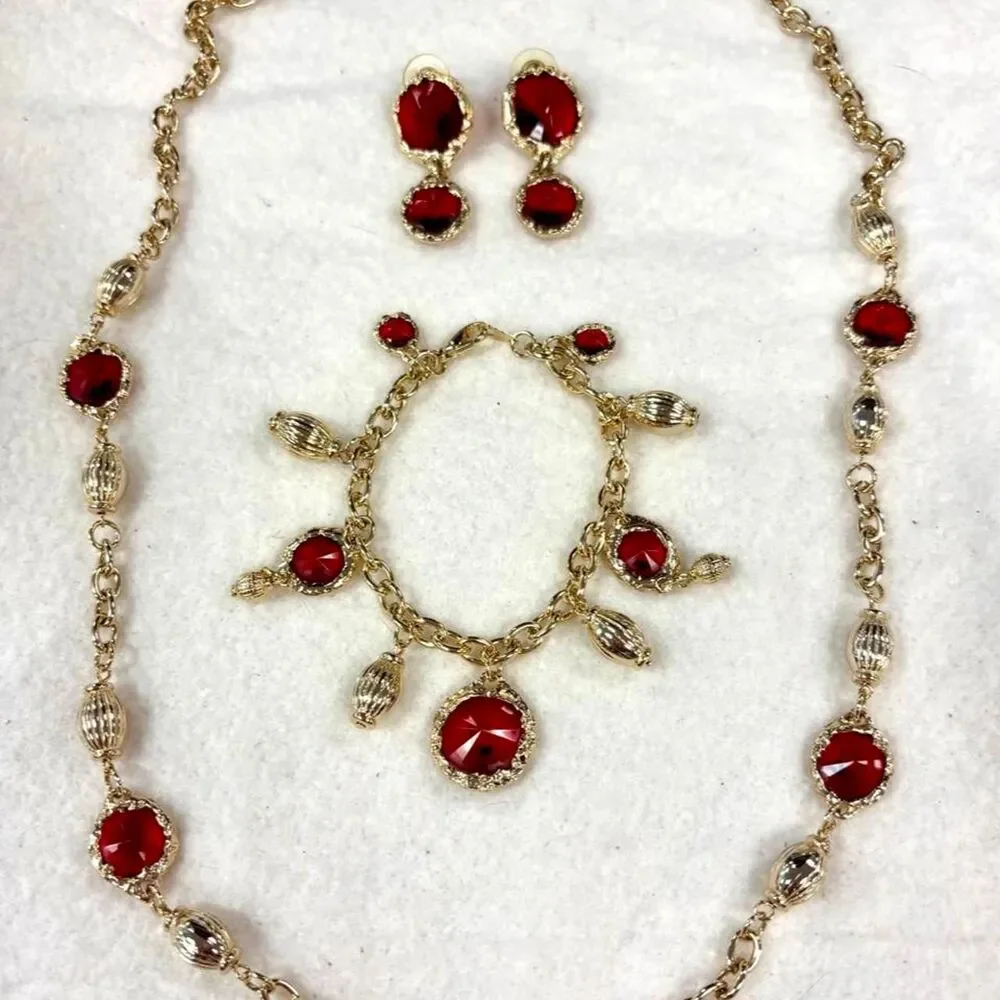 Unbranded Women's Gold and Red Jewellery